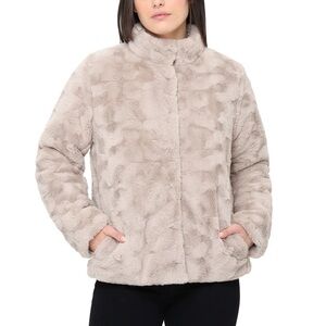 NWT Nicole Miller Reversible Plush Puffer Jacket